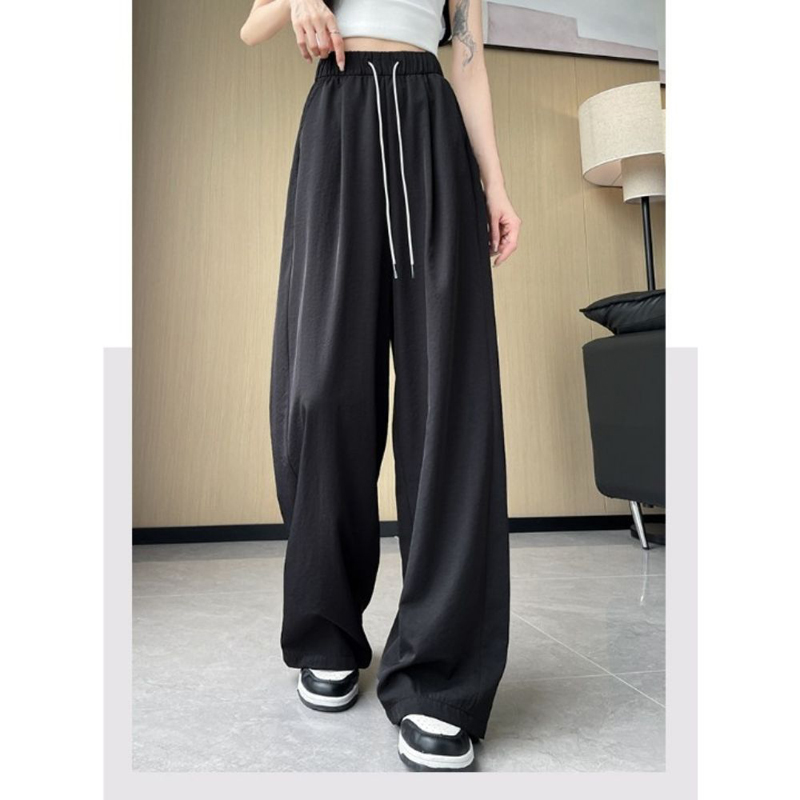 高腰冰絲奶芙闊腿長褲 吸濕速乾長褲 輕薄透氣長褲