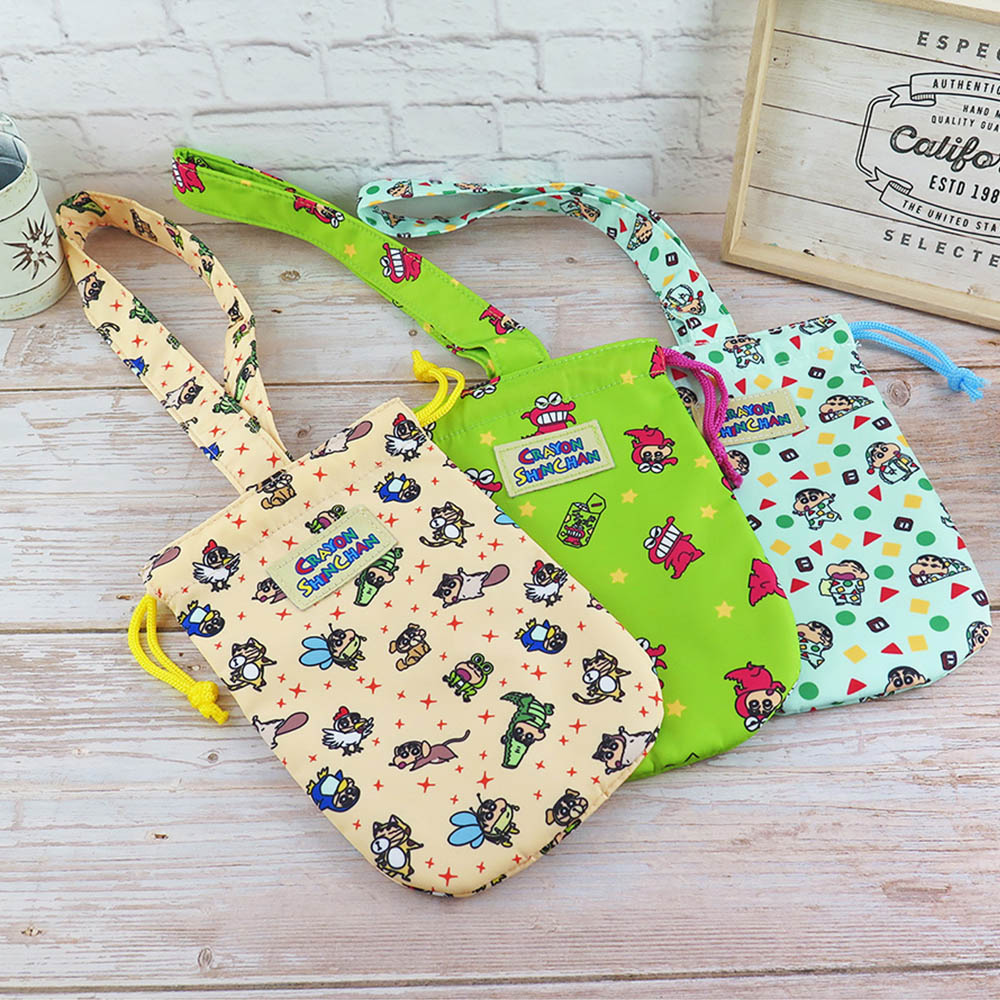 正版授權蠟筆小新 飲料提袋 杯套