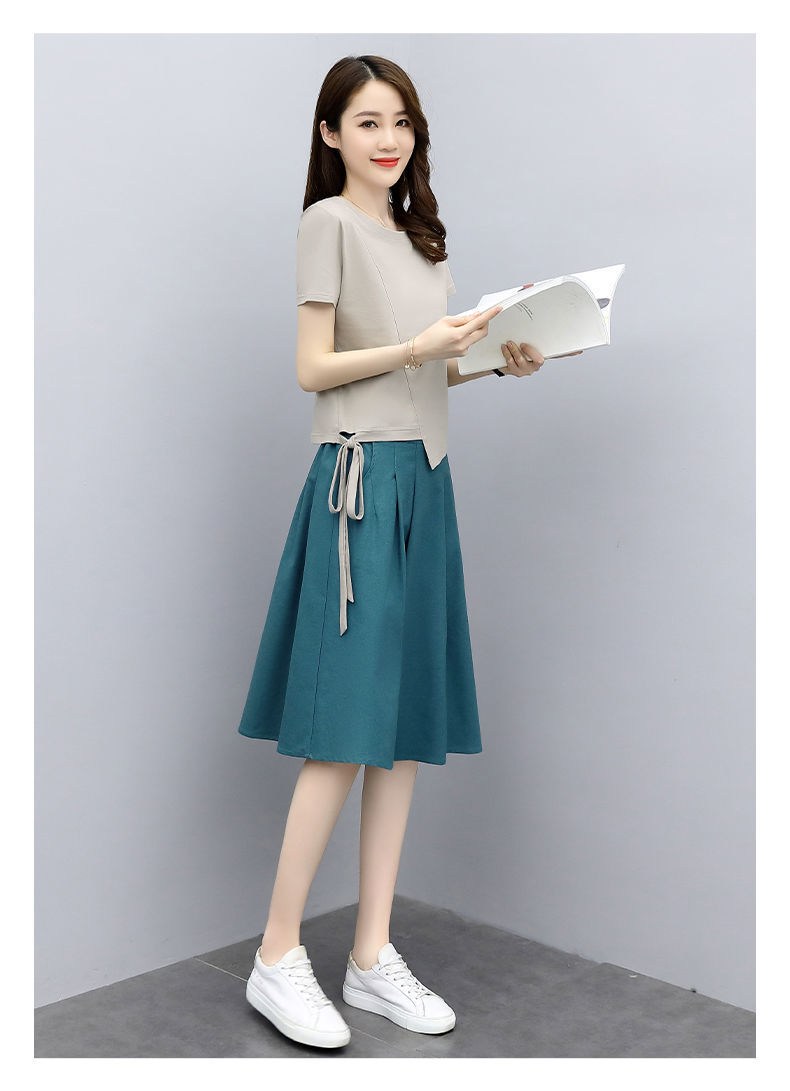 大尺碼寬鬆修身顯瘦百搭氣質兩件式套裝  L-3XL 3色