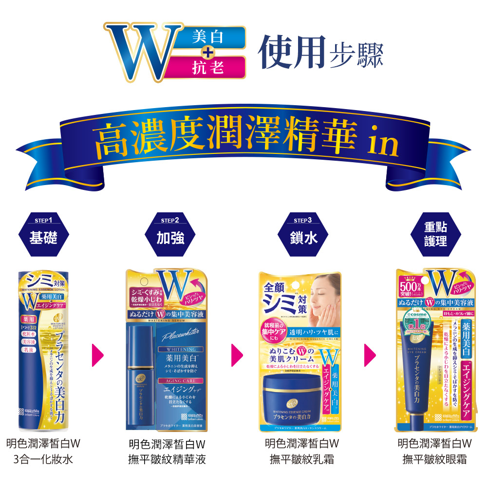 【MEISHOKU 明色】潤澤皙白W撫平皺紋精華液30ml 抗皺緊緻