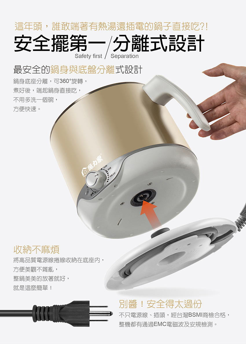 【MOLIJIA 魔力家】即食行熱-雙層防燙快煮美食鍋 一番神器超值組(料理鍋/