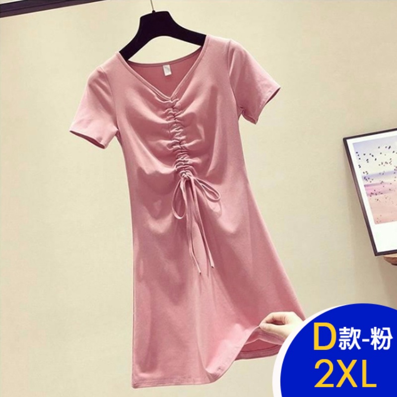 韓國時尚簡約修身顯瘦寬鬆中長洋裝 連身裙 L-4XL 多款任選