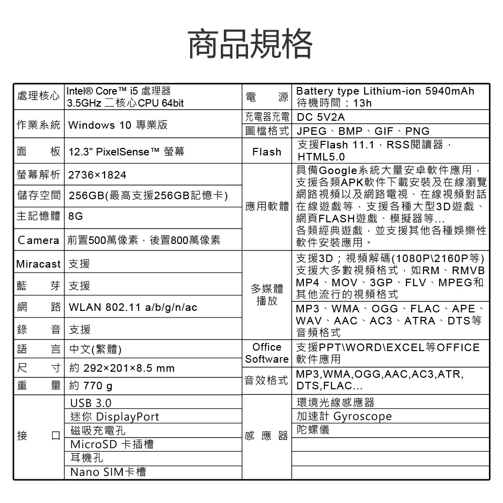 (B級福利品)【微軟】Surface Pro 5 LTE (8G／256G)