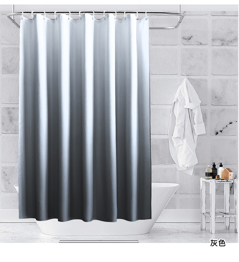 北歐色系加厚防水防霉浴簾 速乾 洗滌不掉色 浴室簾 (180x180cm)