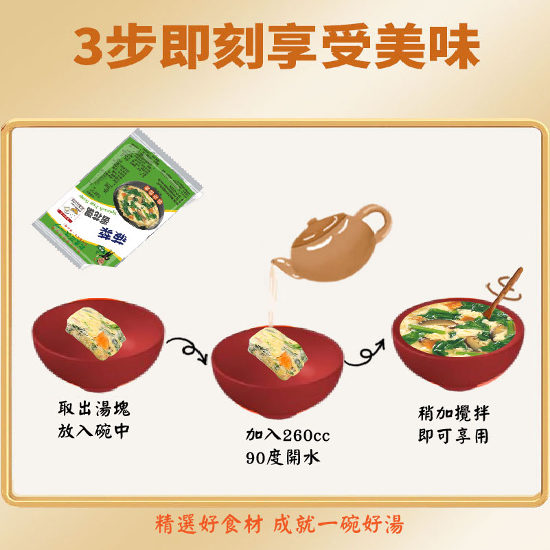 【台灣蘇伯湯】 即食沖泡湯任選(韓式泡菜湯／日式味噌湯／酸辣湯) 速食湯品 登山