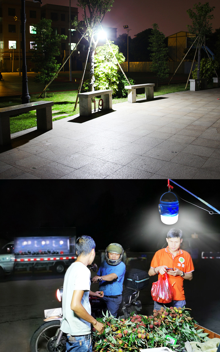 充電式手提太陽能露營燈 (手電筒露營燈二合一/戶外/露營/夜釣)