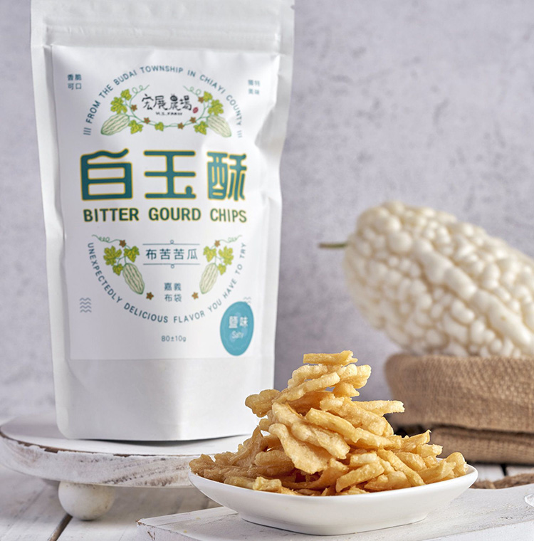 【宏展農場】白玉苦瓜酥(鹽味／胡椒／芥末)80g 苦瓜脆片 苦瓜餅乾 蔬菜餅乾
