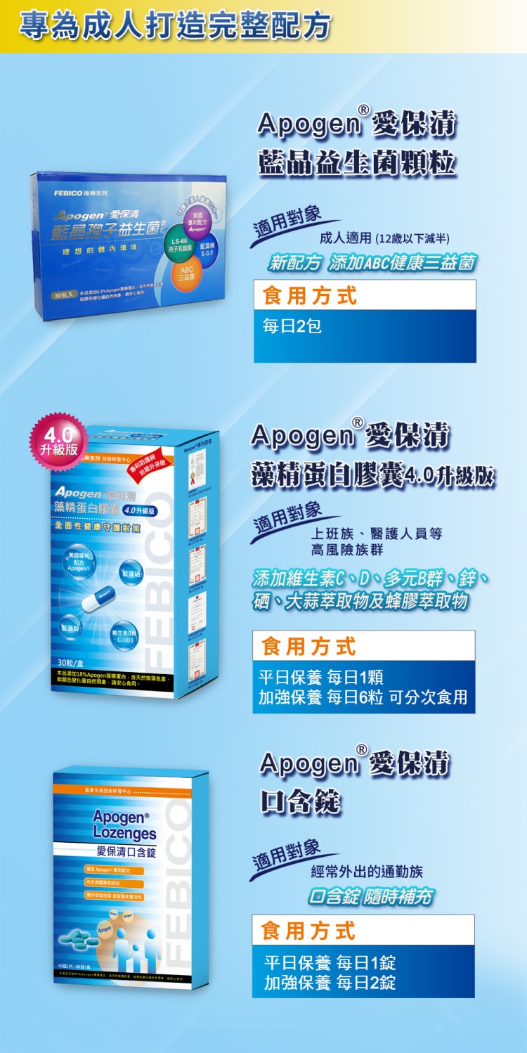 【遠東生技】Apogen愛保清藻精蛋白膠囊 4.0升級版 30顆/盒
