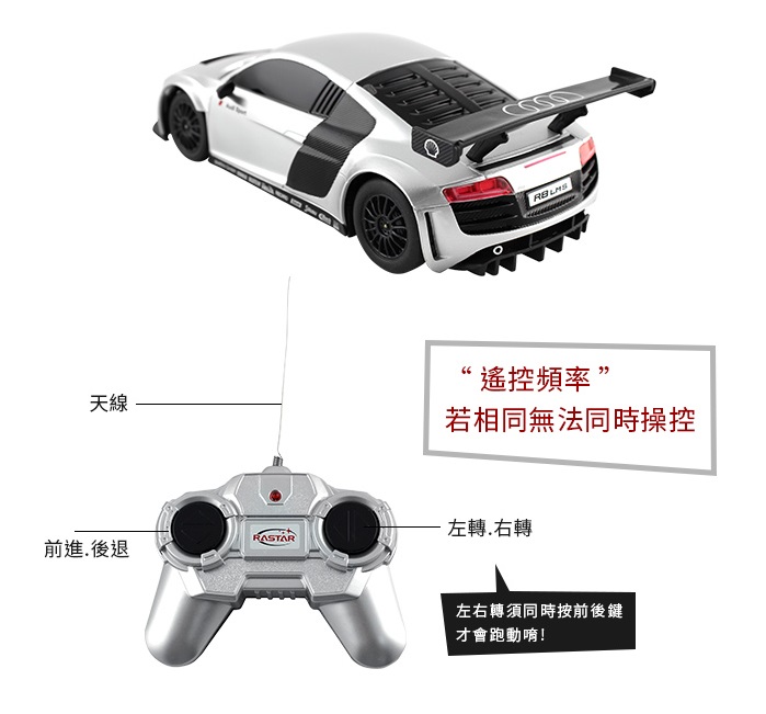 AUDI R8 LMS 1:24遙控車 玩具