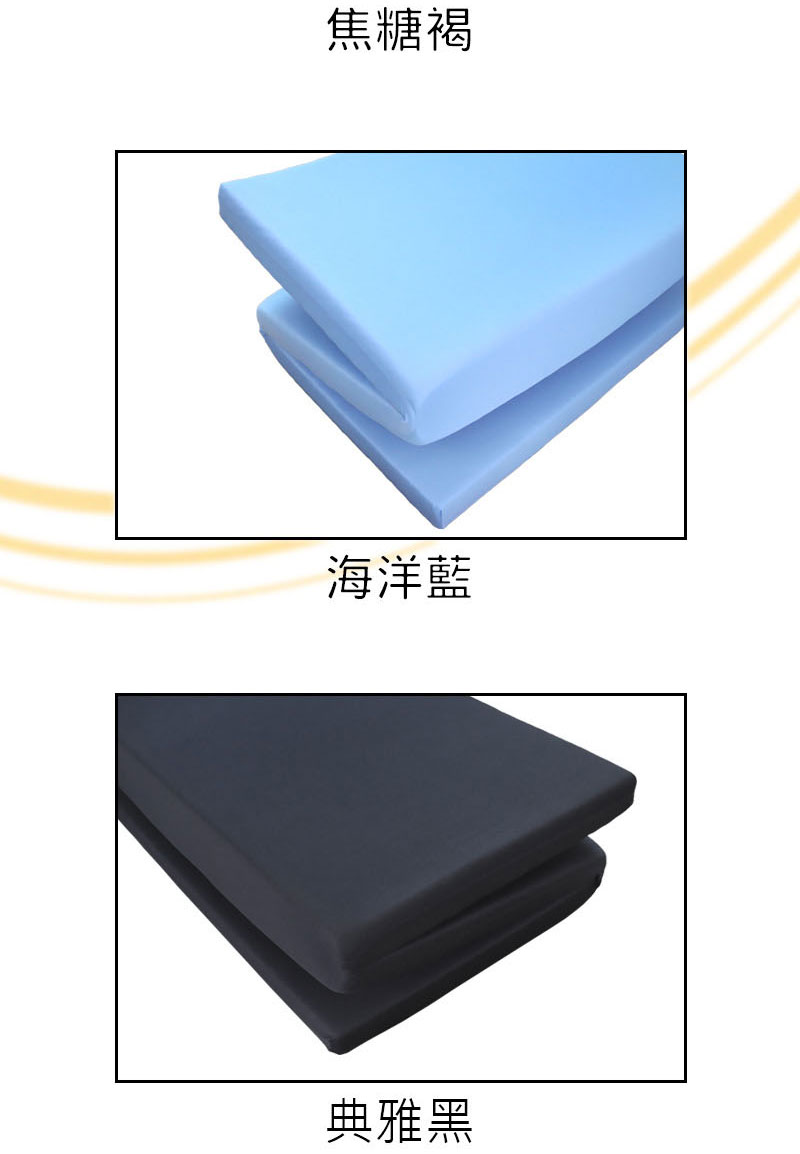 台灣製加厚3折 吸濕排汗床墊(單人/單人加大/雙人) (灰/褐/藍任選)