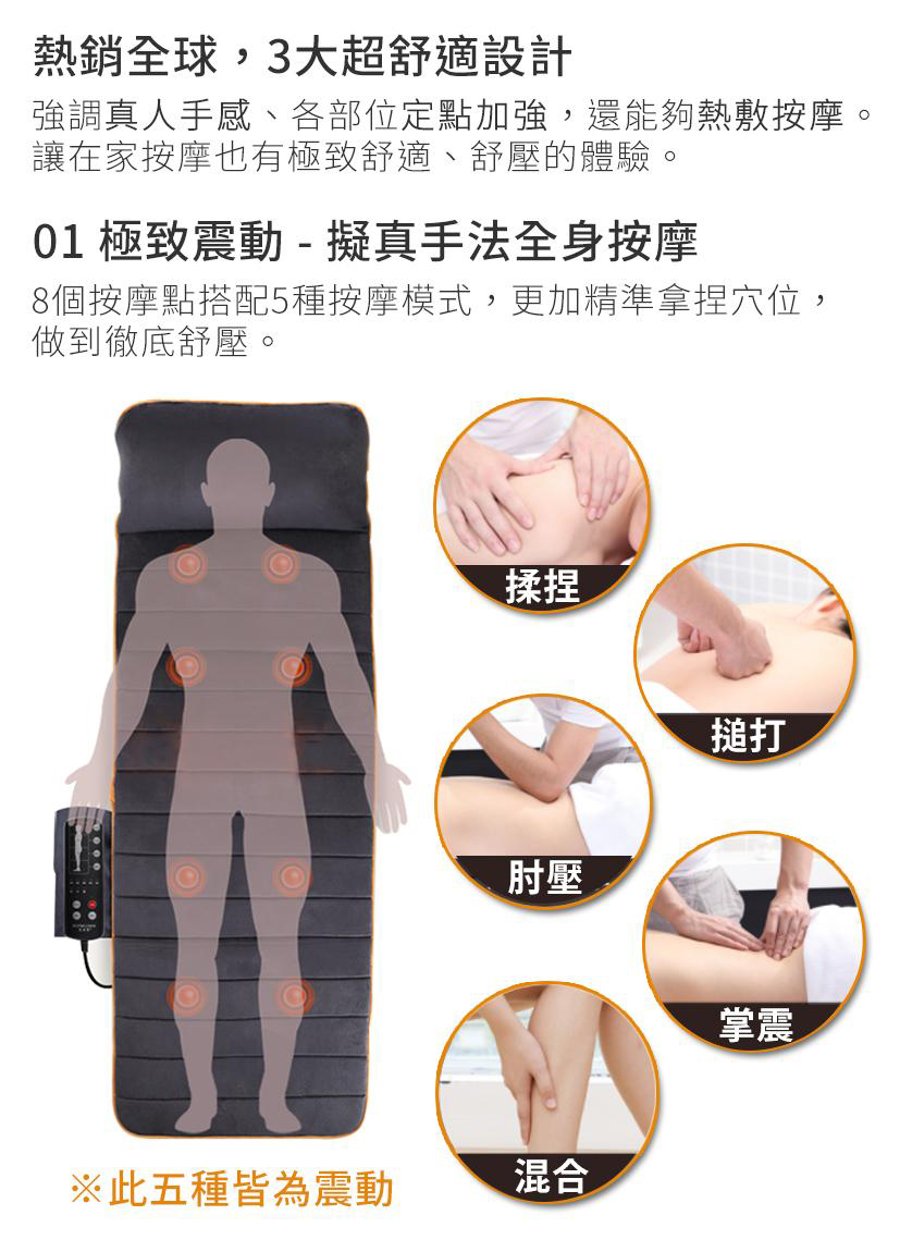 【未來實驗室】8D 極手感按摩墊 肩頸按摩 全身按摩 按摩