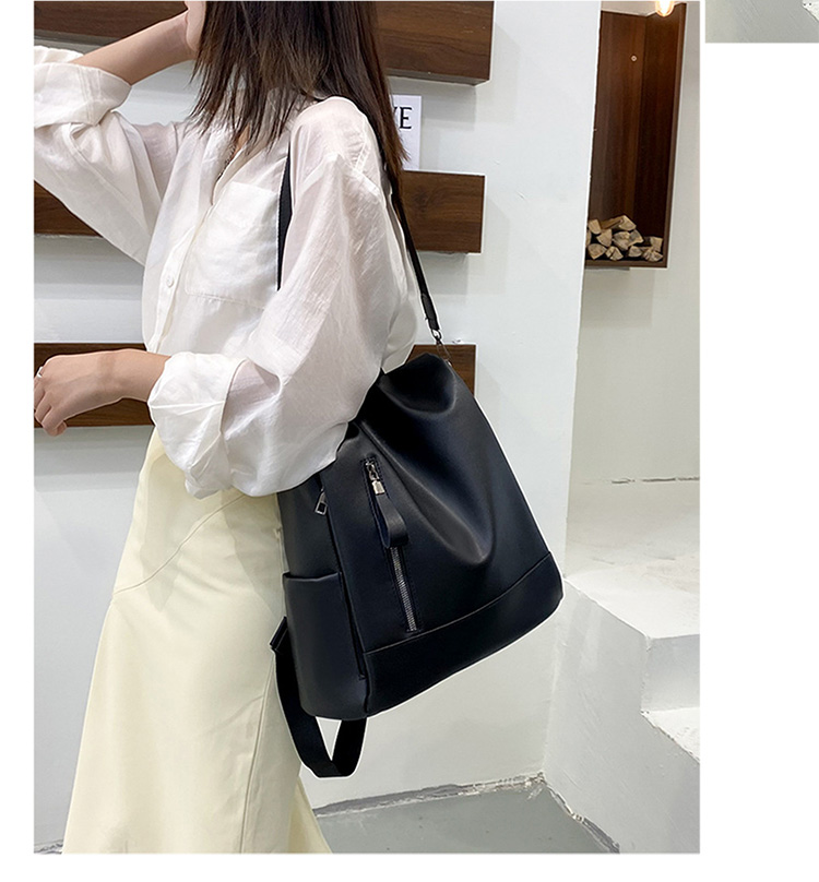 新款時尚軟皮大容量防盜兩用雙肩包(交換禮物/後背包/包包)