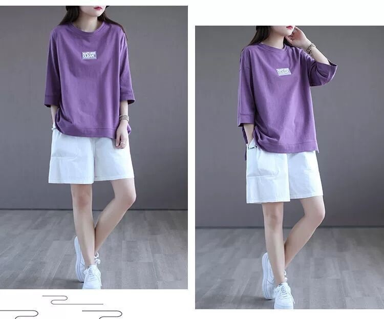 春夏休閒寬鬆修身顯瘦大碼百搭棉質上衣 L-3XL 大尺碼上衣