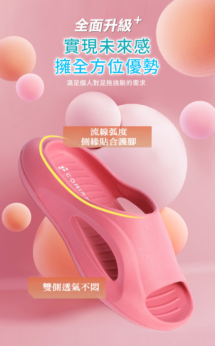 【CORFEI 】EVA 軟彈舒適流線透氣可外穿休閒拖鞋