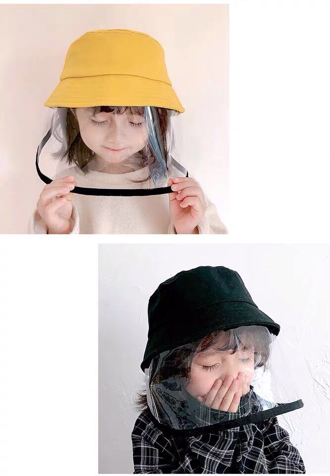 防飛沫拉鍊面罩遮陽童帽 兒童面罩 兒童防噴沫面罩 兒童帽子 防疫用品