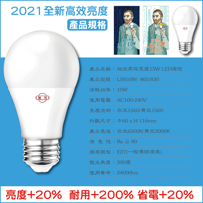 旭光10w高亮度led燈泡 生活市集