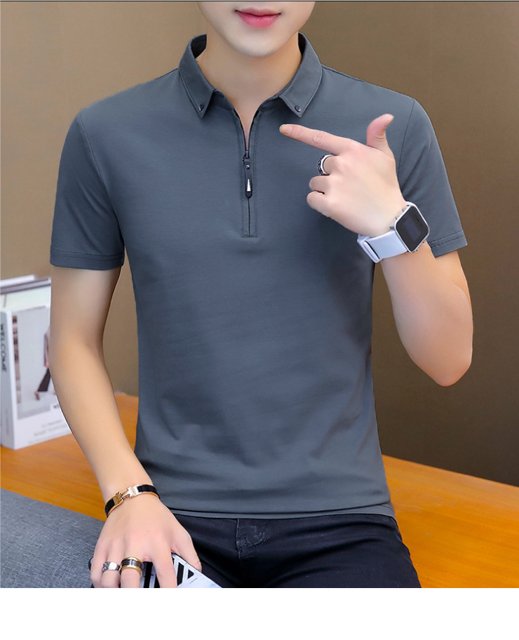 型男時尚吸濕排汗拉鍊領口POLO衫-3色可選 L-4XL