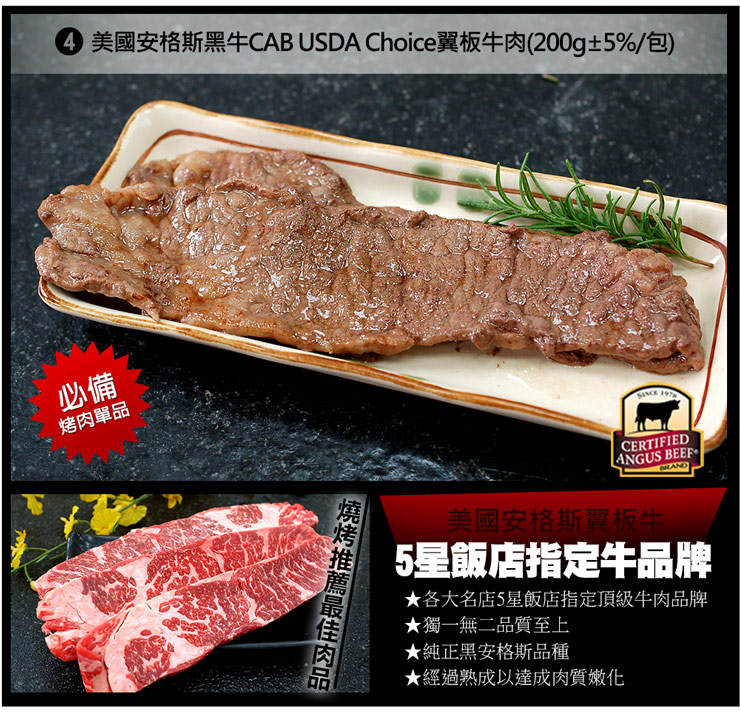 【築地一番鮮】烤肉全牛饗宴(厚切沙朗+嫩肩肉片+嫩肩牛排+翼板牛)