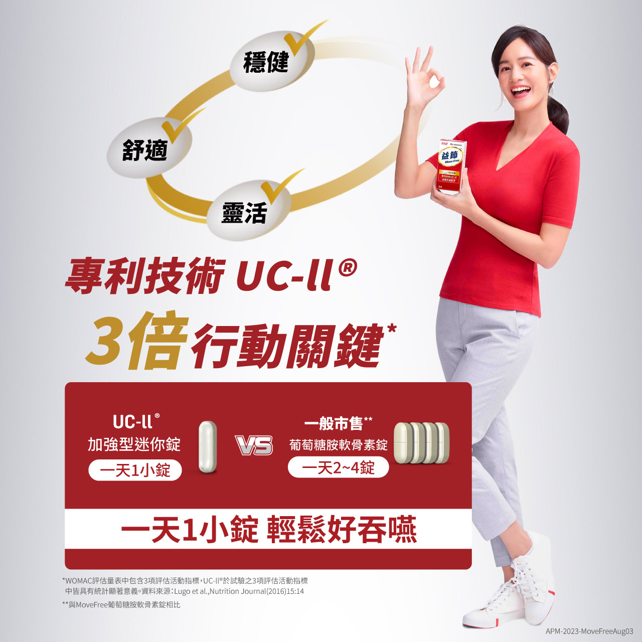 【益節】UC-II加強型迷你錠禮盒30錠X2瓶 3倍行動關鍵 靈活行動力 UC2