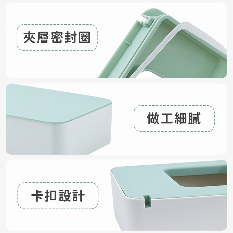 高質感口罩防塵收納盒 3色可選 (口罩/濕紙巾/衛生紙/手套收納盒)