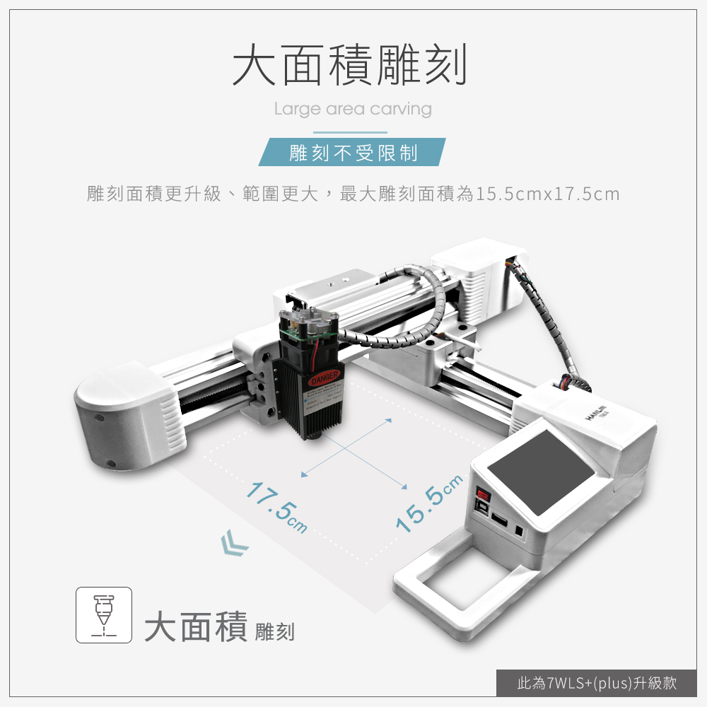 中文/日文/英文三種語言 HANLIN-7WLS 升級7W簡易雷射雕刻