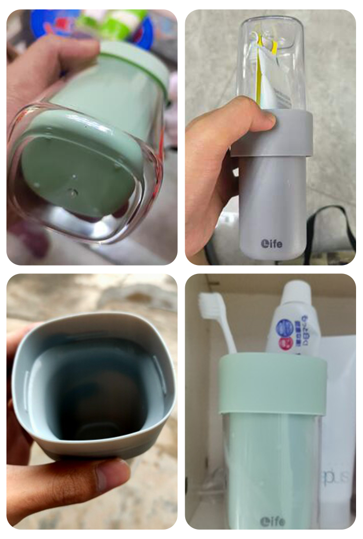 戶外旅行露營收納牙刷杯 旅行必備 露營 雙杯設計 可收納洗潄物品 個人衛生 