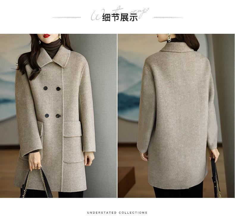 韓版長版大碼保暖氣質毛呢大衣 保暖外套 L-3XL