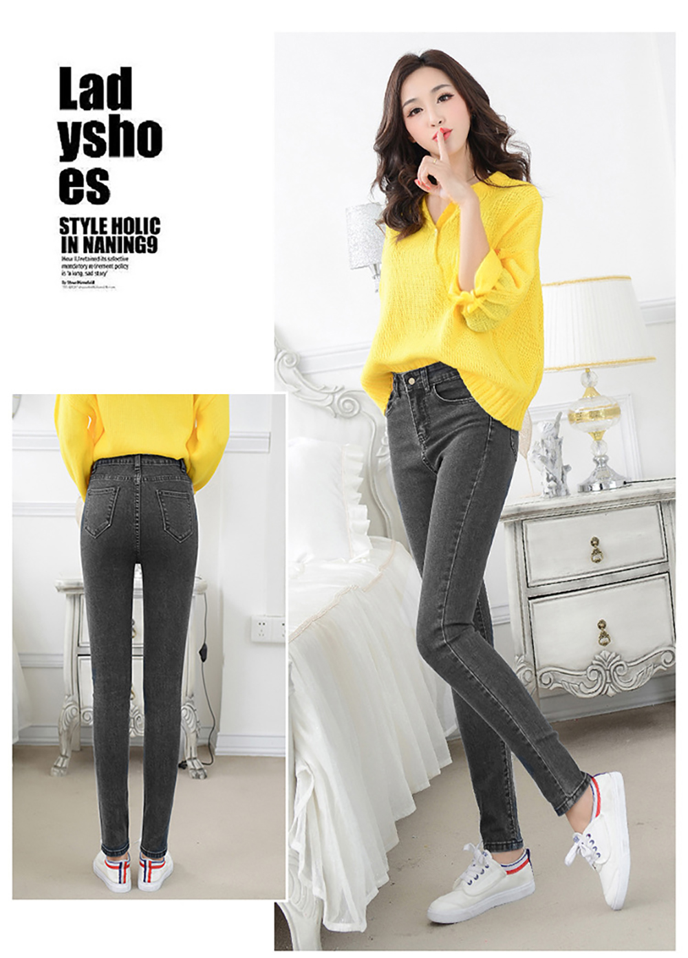 激瘦修身彈力緊身牛仔褲 4色黑/淺藍/藍黑/鐵灰 M-XXL