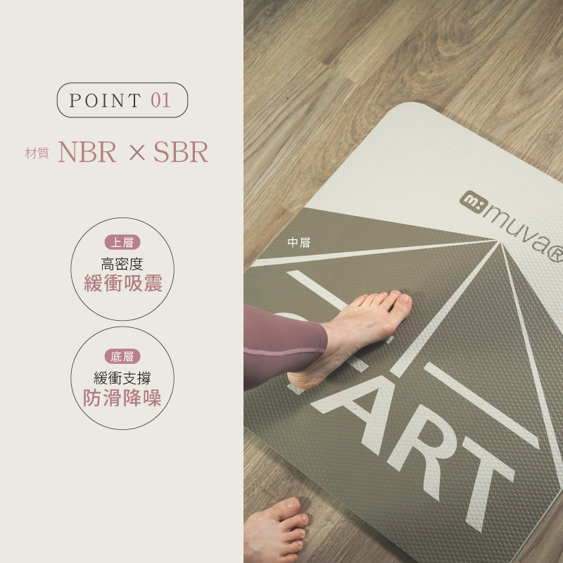 【muva】加厚耐震防滑超慢跑墊10mm 跳繩墊 瑜珈墊 減震墊 運動墊 軟墊