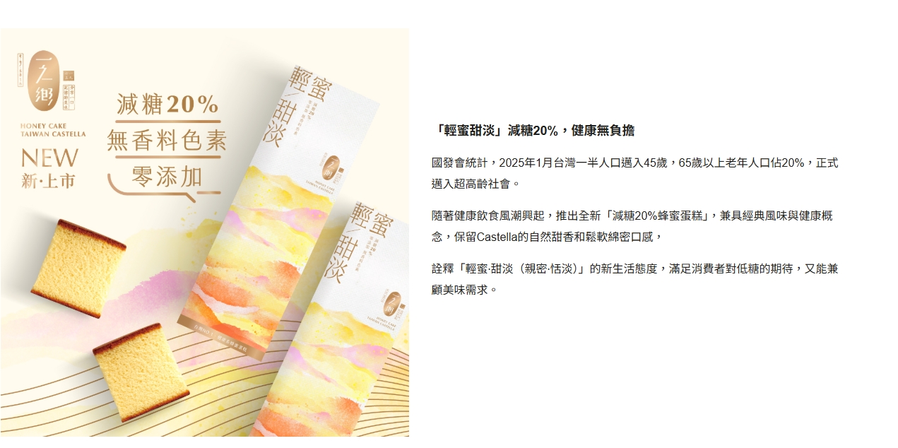 【一之鄉】輕蜜甜淡蜂蜜蛋糕310g (減糖20%蜂蜜蛋糕) 甜點 點心 下午茶