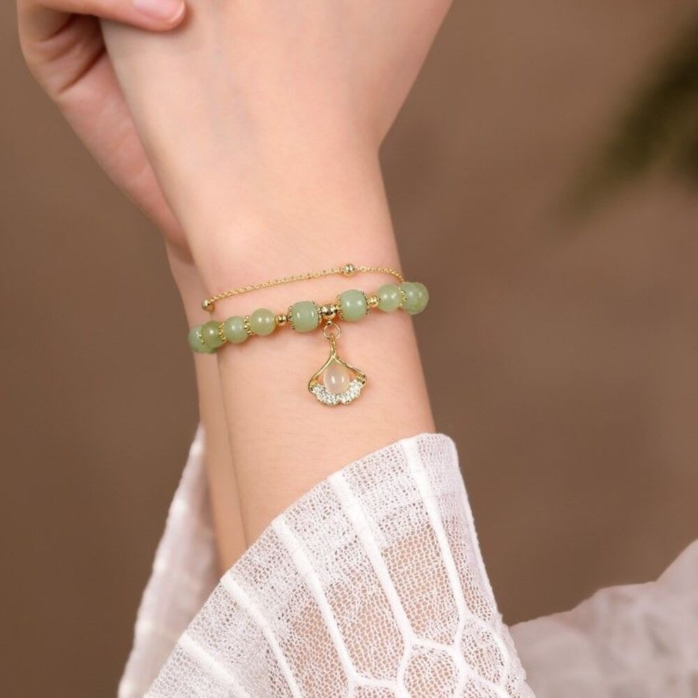 【杏和田】杏葉和田玉國風手鍊 情人節禮物 