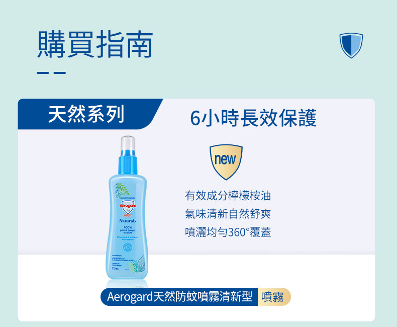 【Aerogard澳樂家】防蚊液 天然防蚊噴霧清新型175ml