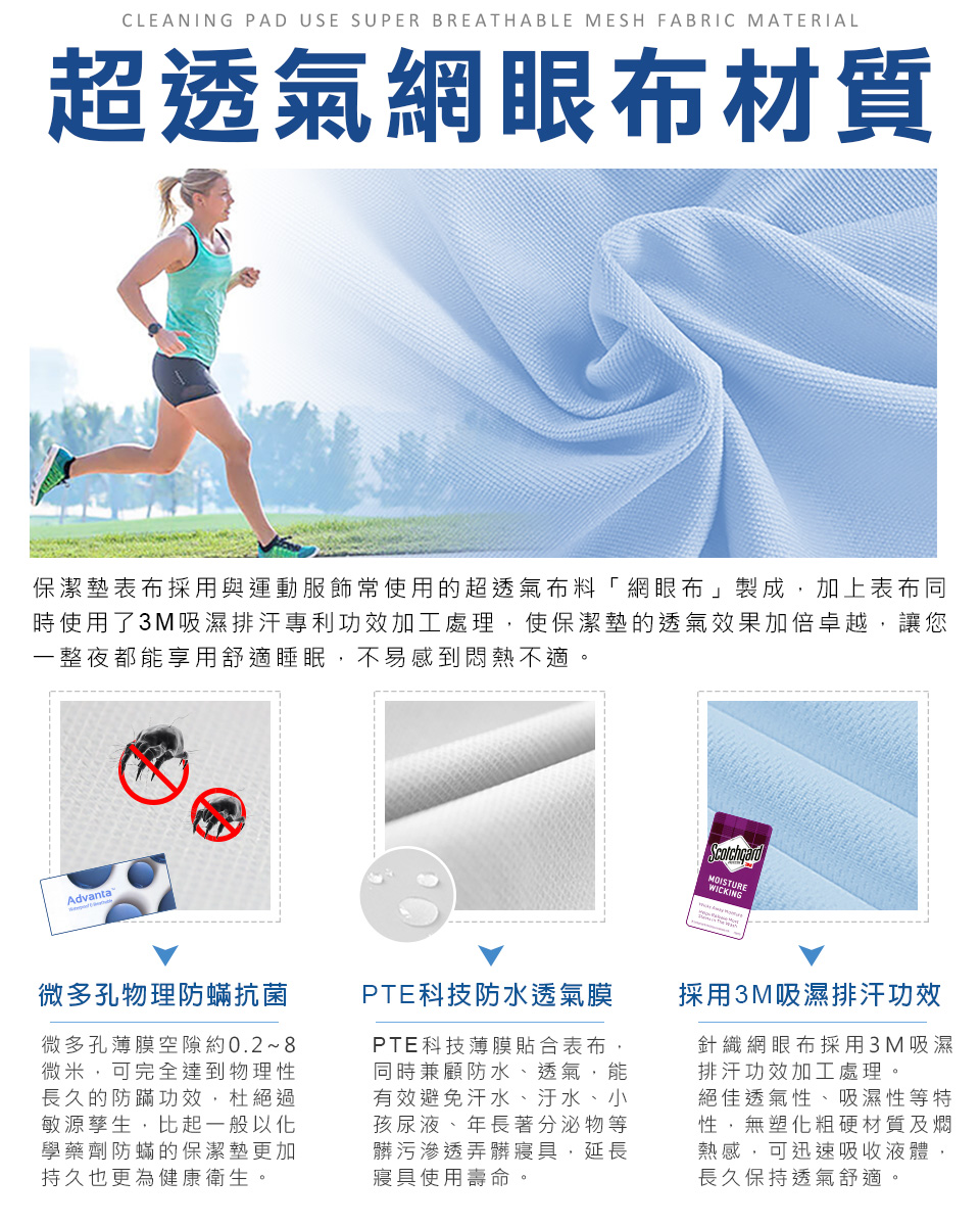 台灣製3M專利防潑水保潔墊/床包組