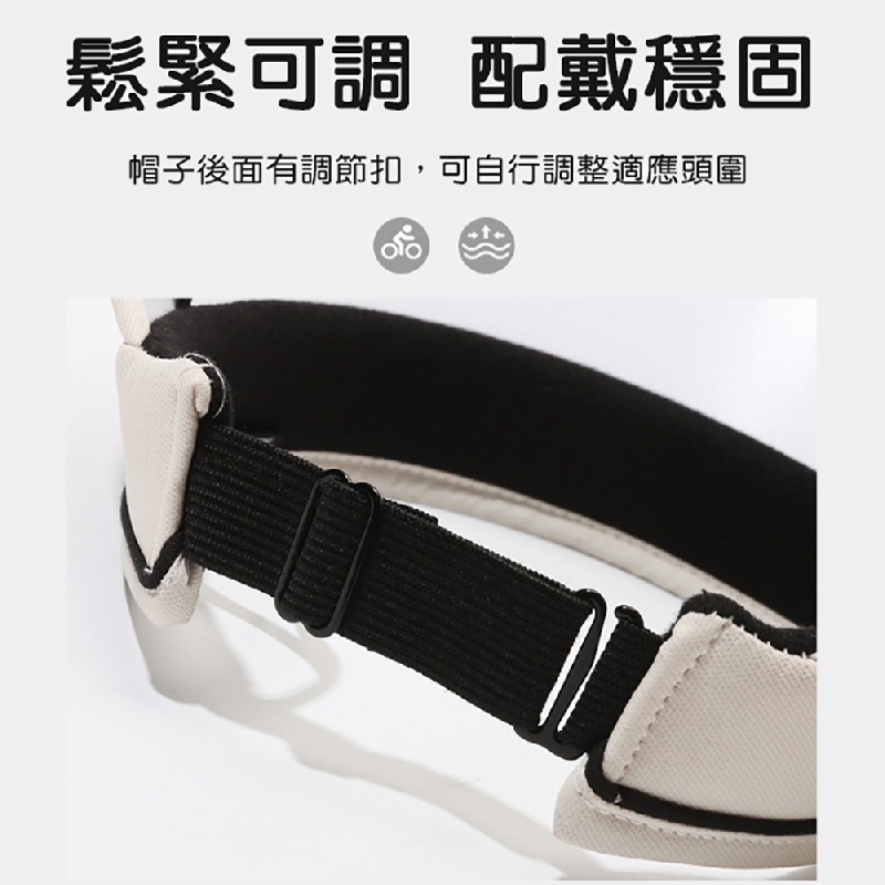 大帽沿可折疊鬆緊可調空頂防曬帽 遮陽帽 5色