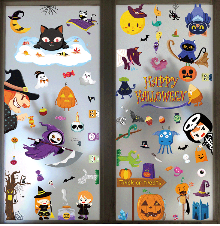 萬聖節童趣無痕靜電貼紙