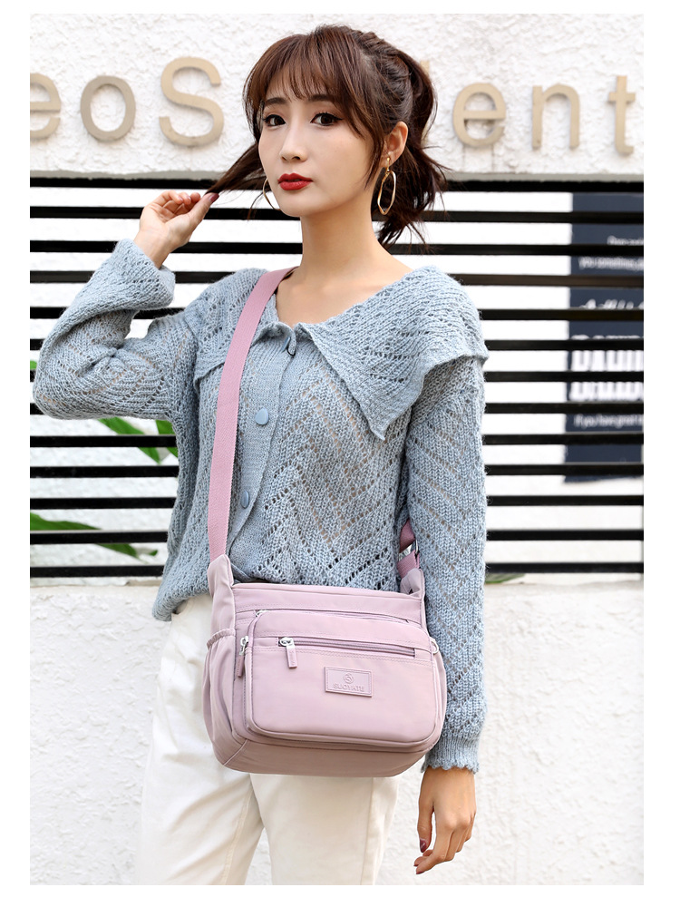 日系大容量輕量防潑水多格層耐磨水餃包 斜背包 肩背包 旅行包 6色可選