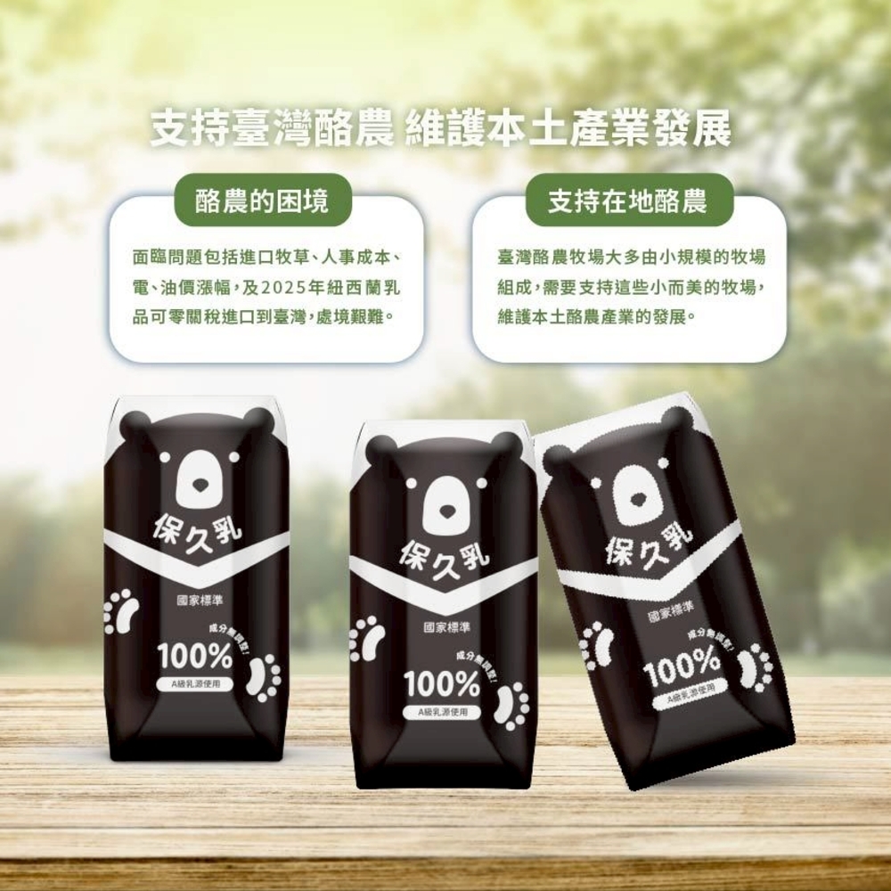 【臺北市立動物園】100%生乳保久乳 200ml 台灣黑熊款 牛乳 牛奶