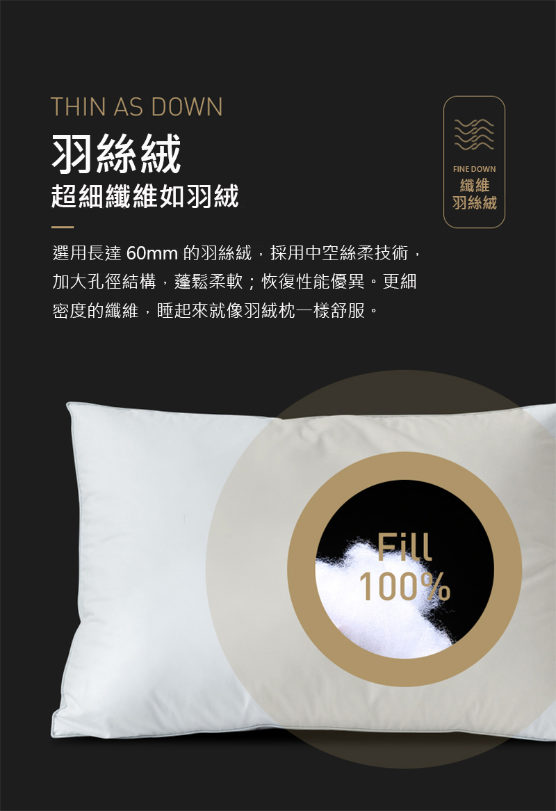 真頂級純棉透氣羽絲絨枕