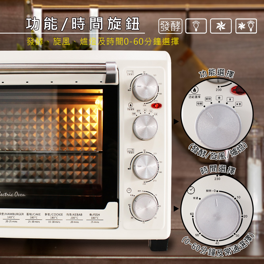 福利品【晶工】雙溫控旋風電烤箱JK-7645