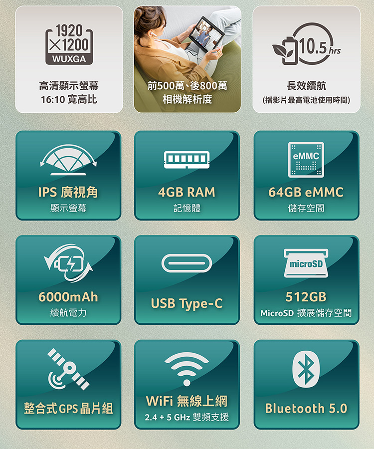 【ACER】Iconia Tab M10 10.1吋平板 (4G 64G)贈好禮