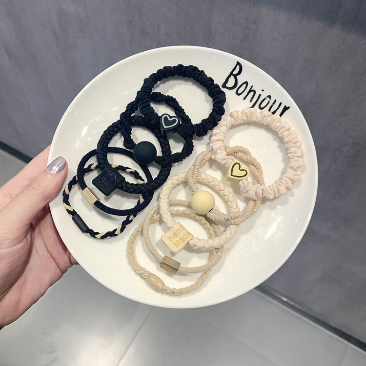 咖啡奶茶色高彈耐用髮圈組