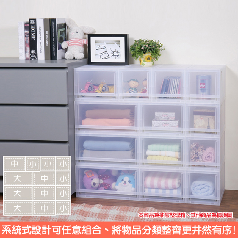 【開學季】台灣製無印專利系統式可堆疊收納箱(3尺吋抽屜款)