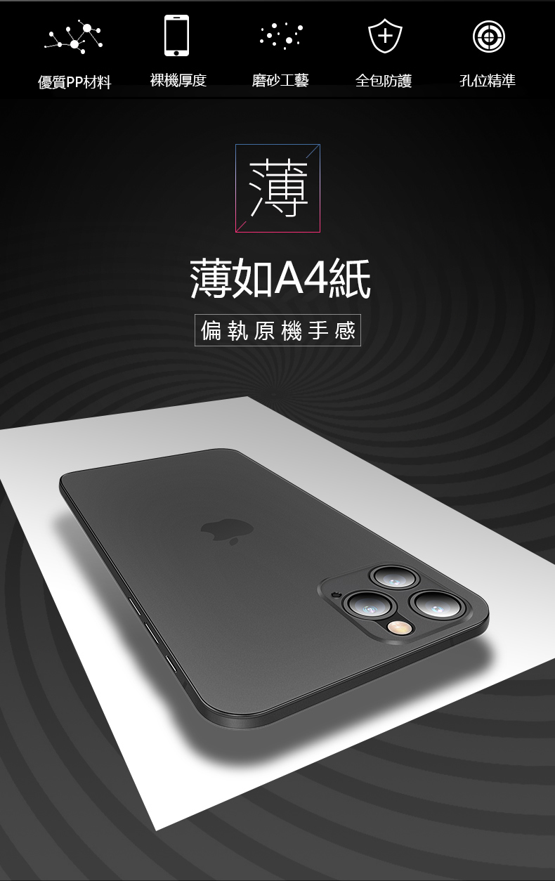 iPhone12/12 Pro/12mini/12 Pro Max手機殼 超輕薄磨砂裸機手感保護殼