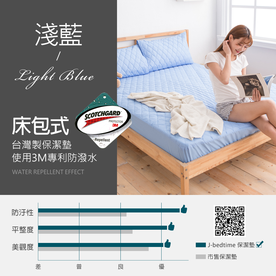 台灣製3M防潑水加高包覆床包式保潔墊/平單式保潔墊 防水床包保潔墊 床包組