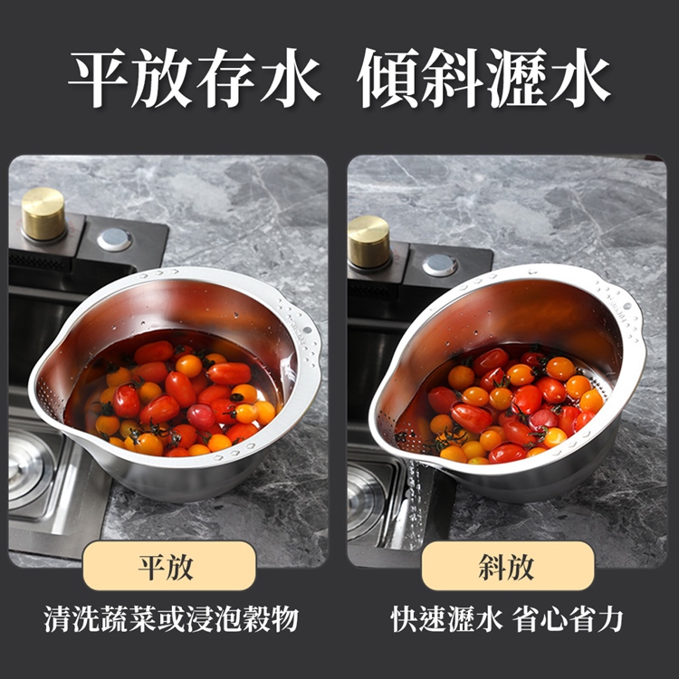 多功能304不鏽鋼淘米瀝水籃