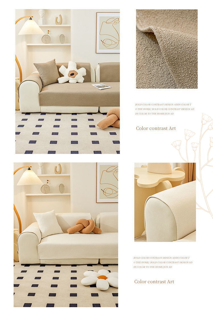 高品質保障法式奶油雪花絨沙發墊