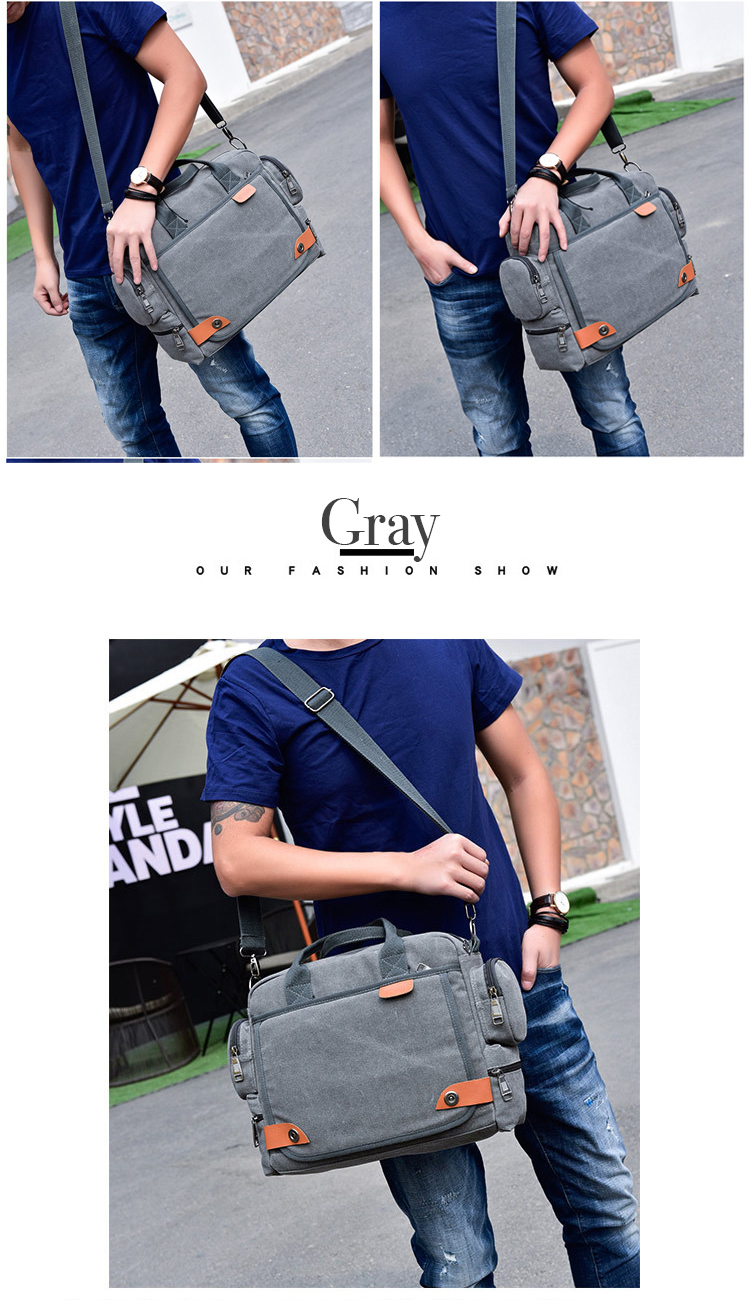 大容量經典抗刮耐磨復古帆布包 斜背包 肩背包3色 多格層大空間 多種背法