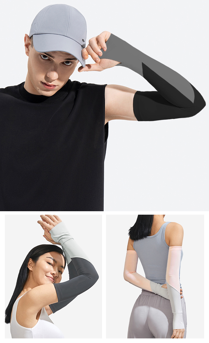 抗uv雙色高彈力涼感冰絲防曬袖套 騎車袖套 5色可選