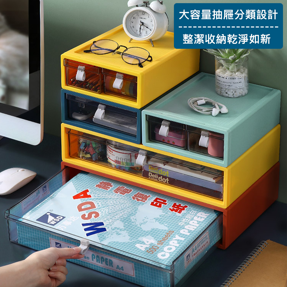 【QHL 酷奇】莫蘭迪色系透明抽屜收納盒  防塵收納置物盒 多層分類收納盒