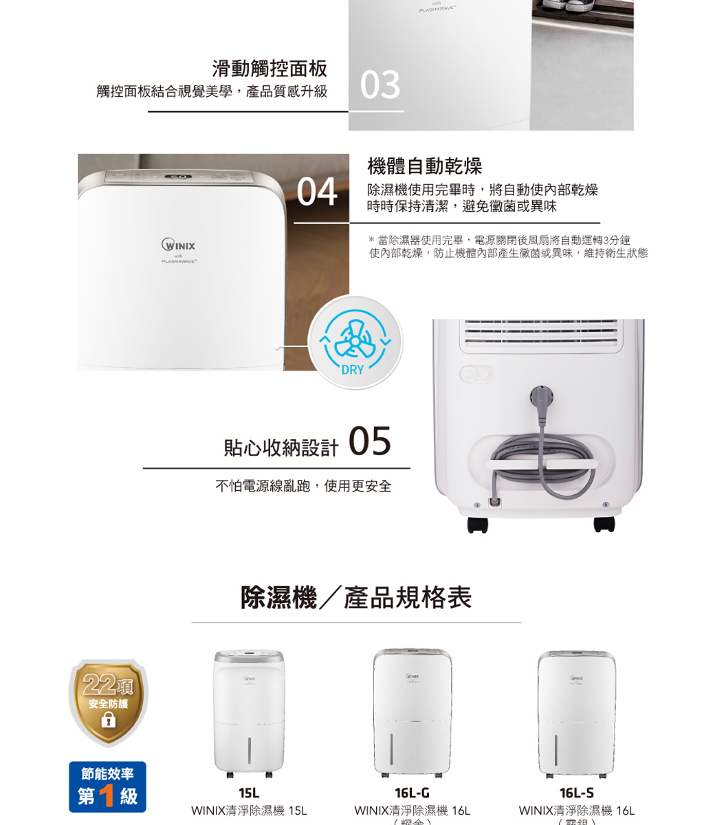 【Winix】一級能效16公升清淨除濕烘鞋/乾衣/三用機